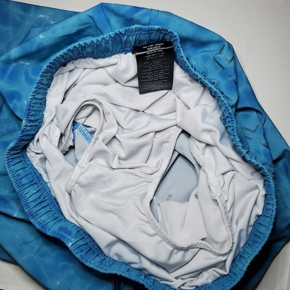 Spyder Swim Shorts Boys Medium Blue Lined Drawstring Casual Beach